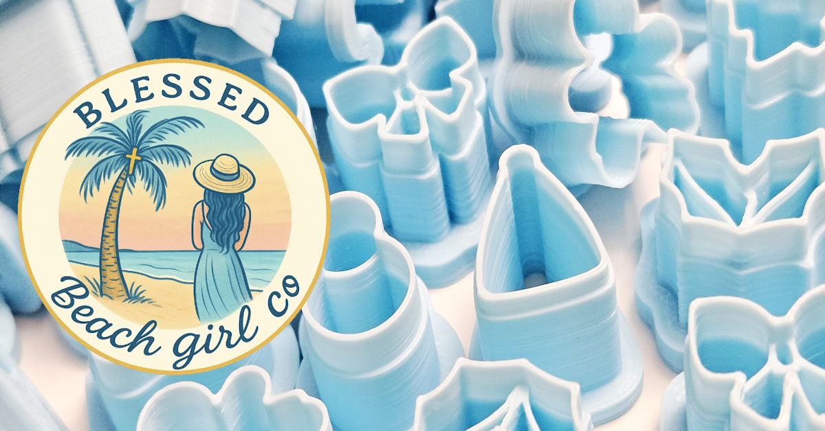 Bless Cutter Blessed Beach Girl Co custom polymer clay cutters and transfer sheets