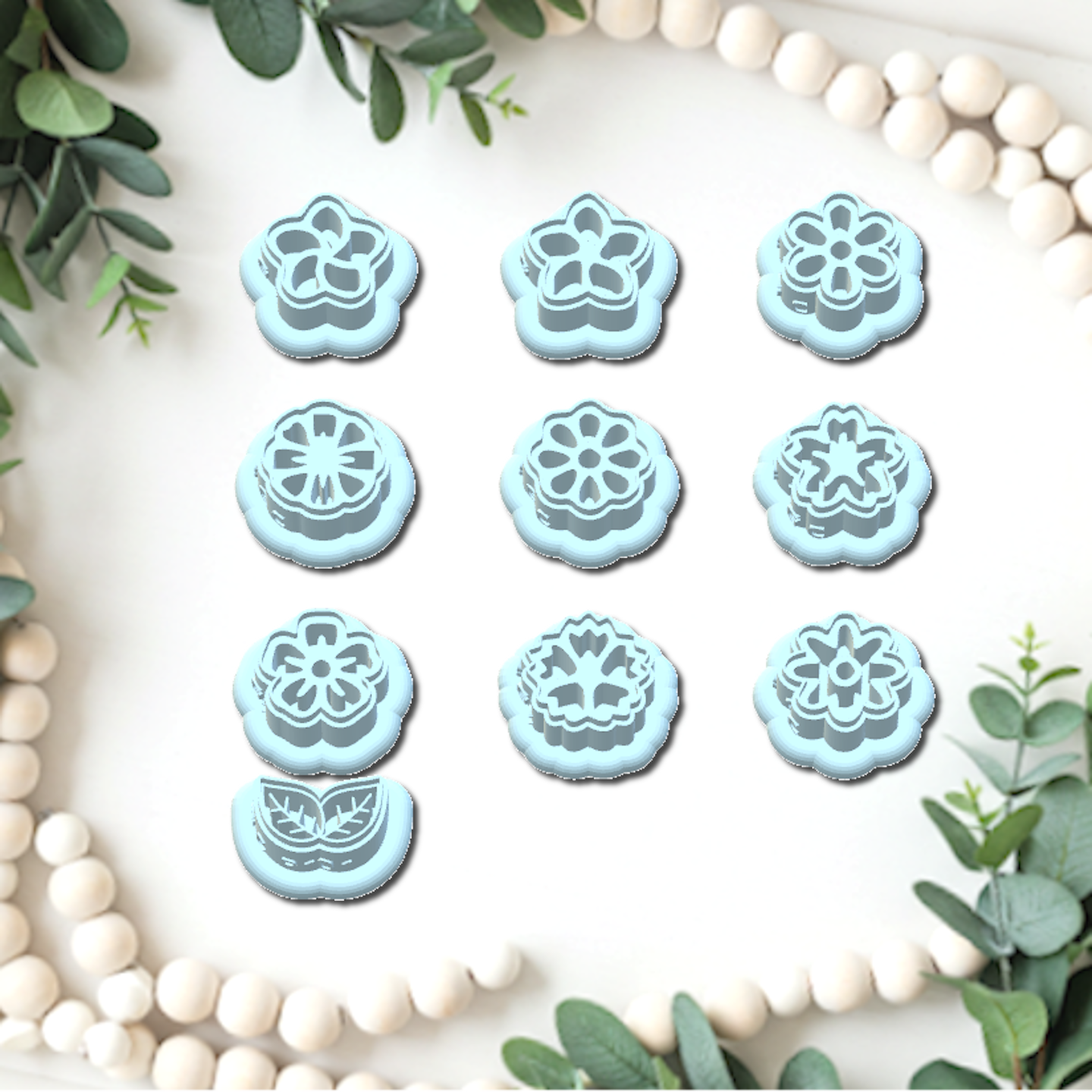 Flower Charms clay cutters P603