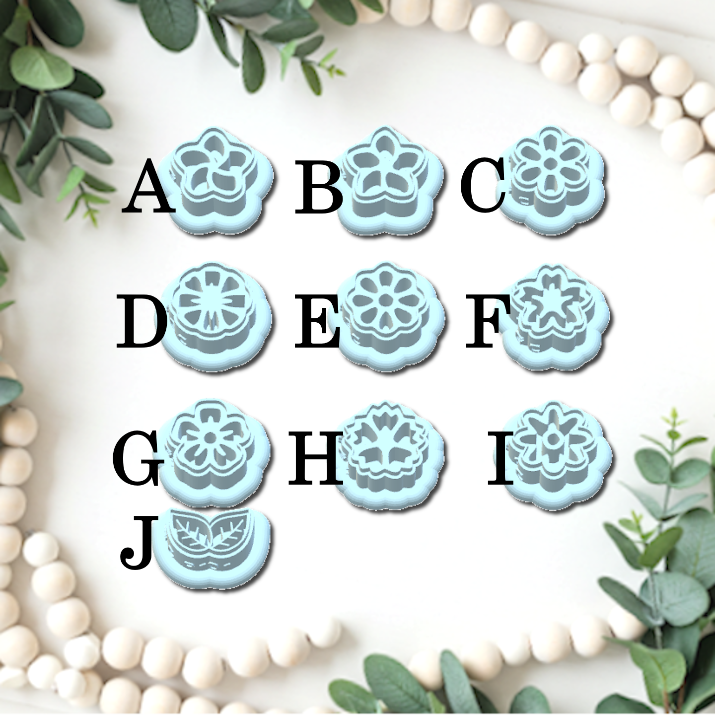 Flower Charms clay cutters P603