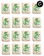 Mahjong Emerald Peacock Tiles transfer sheet cutter set  C222