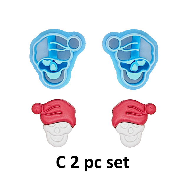 SANTA hat SKULL polymer clay cutter for jewelry making and fondant cake deorating