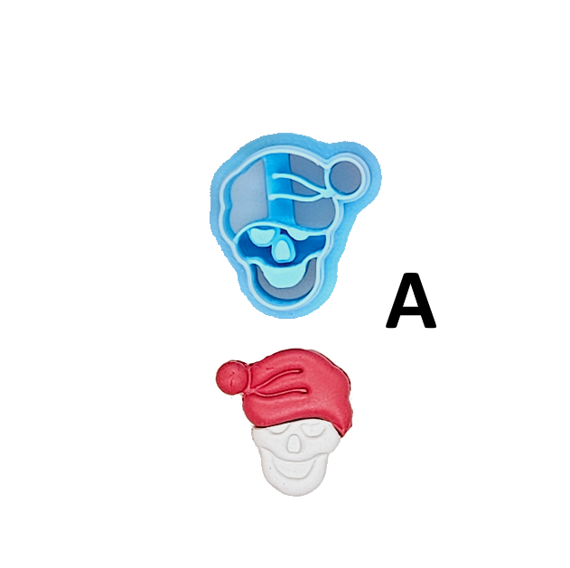 SANTA hat SKULL polymer clay cutter for jewelry making and fondant cake deorating