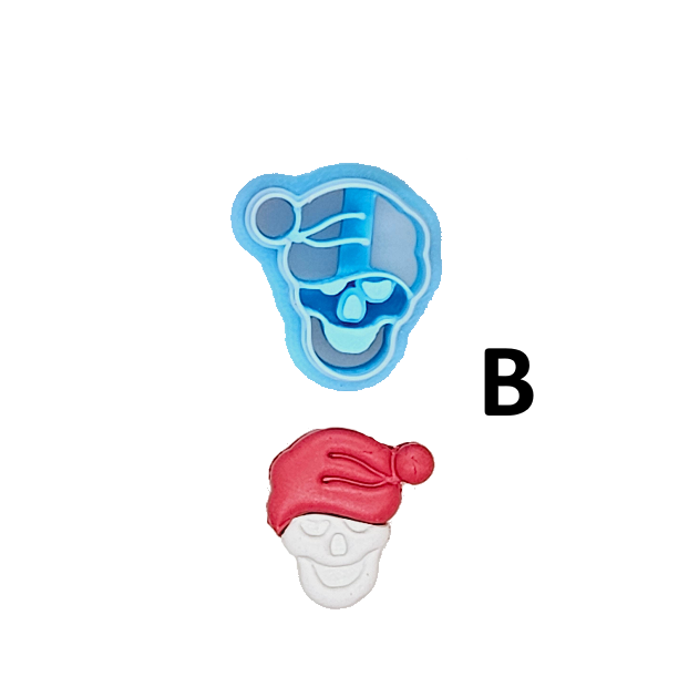 SANTA hat SKULL polymer clay cutter for jewelry making and fondant cake deorating