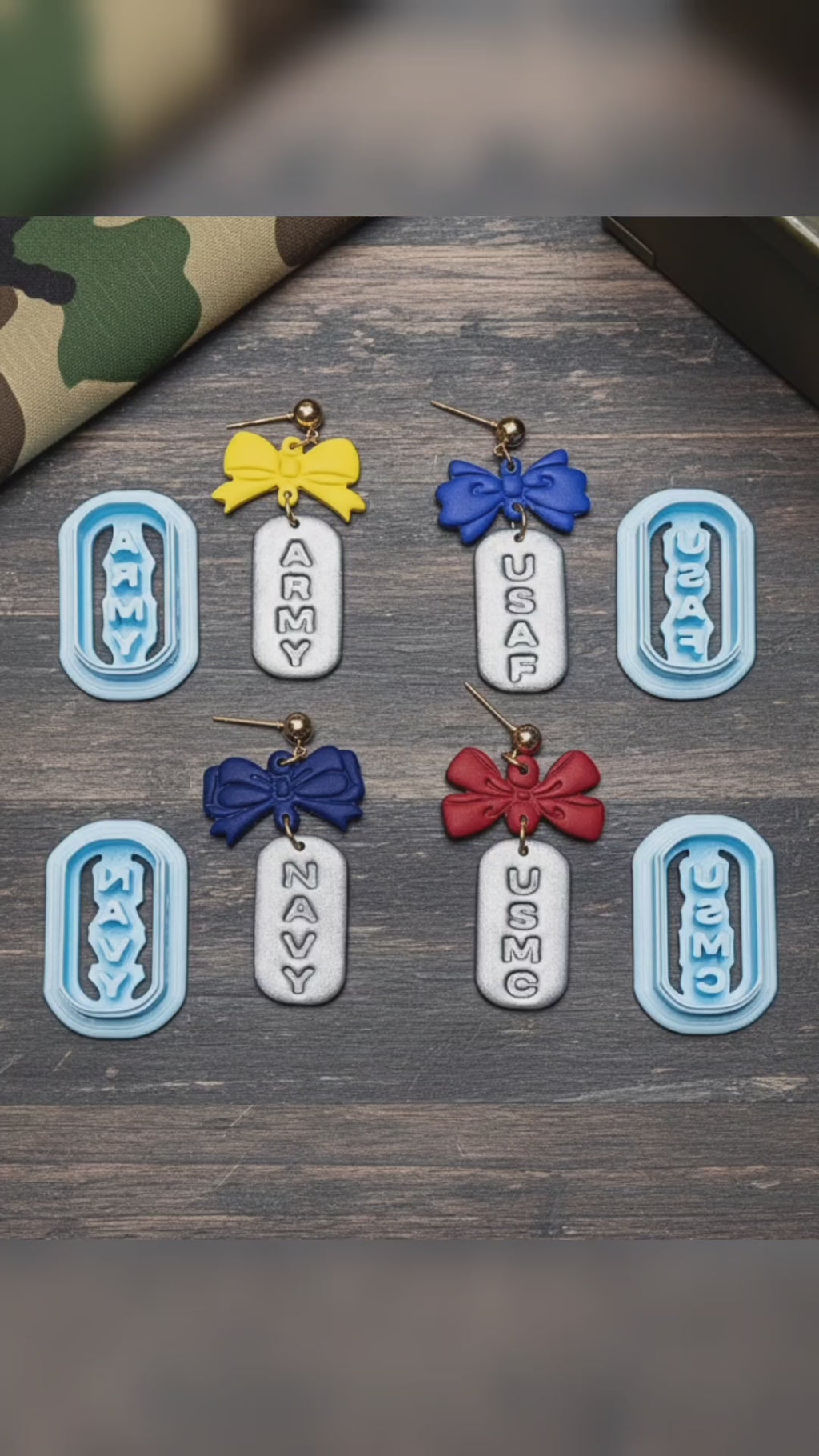 DOG TAGS and BOWS polymer clay cutters