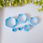 Rounded Hexagon polymer clay cutters