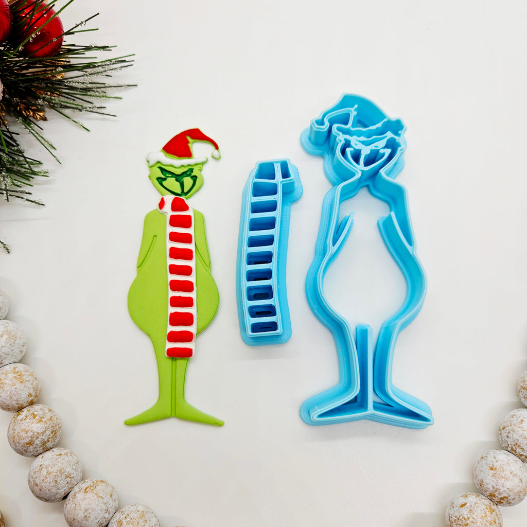 Grinch BOOKMARK set polymer clay cutter for making booksmarks
