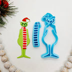 Grinch BOOKMARK set polymer clay cutter for making booksmarks