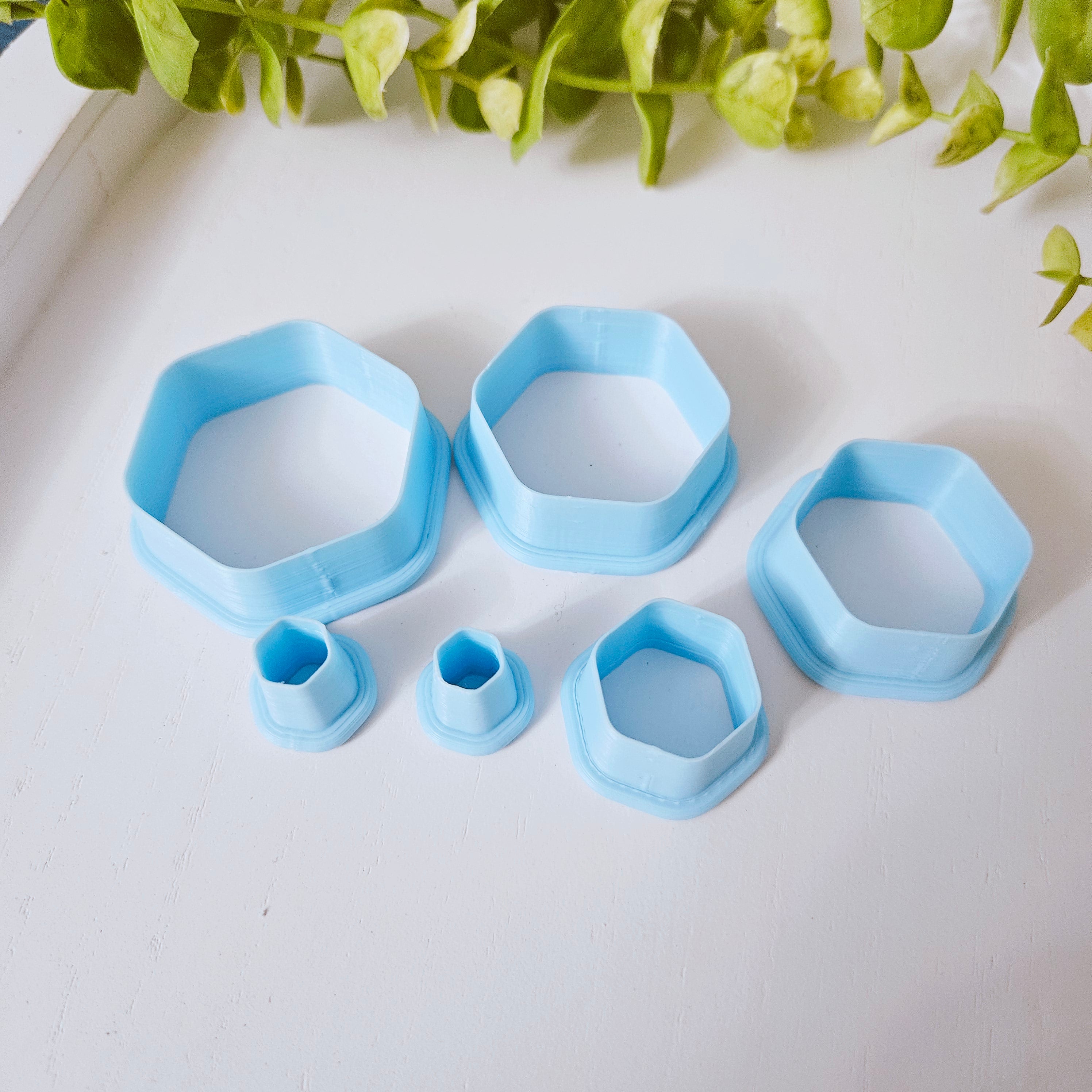 Rounded Hexagon polymer clay cutters