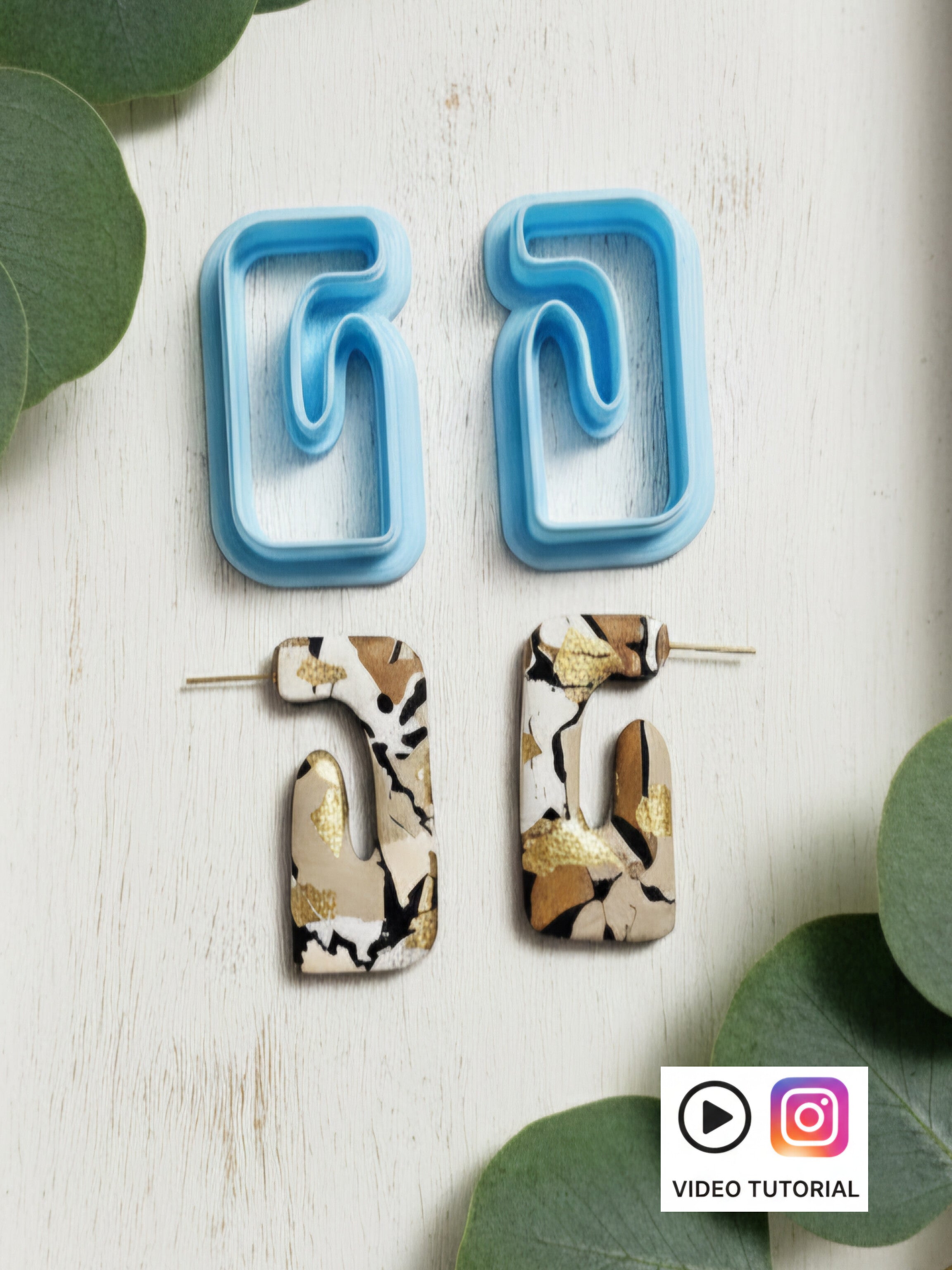 Abstract Hoops set polymer clay cutters