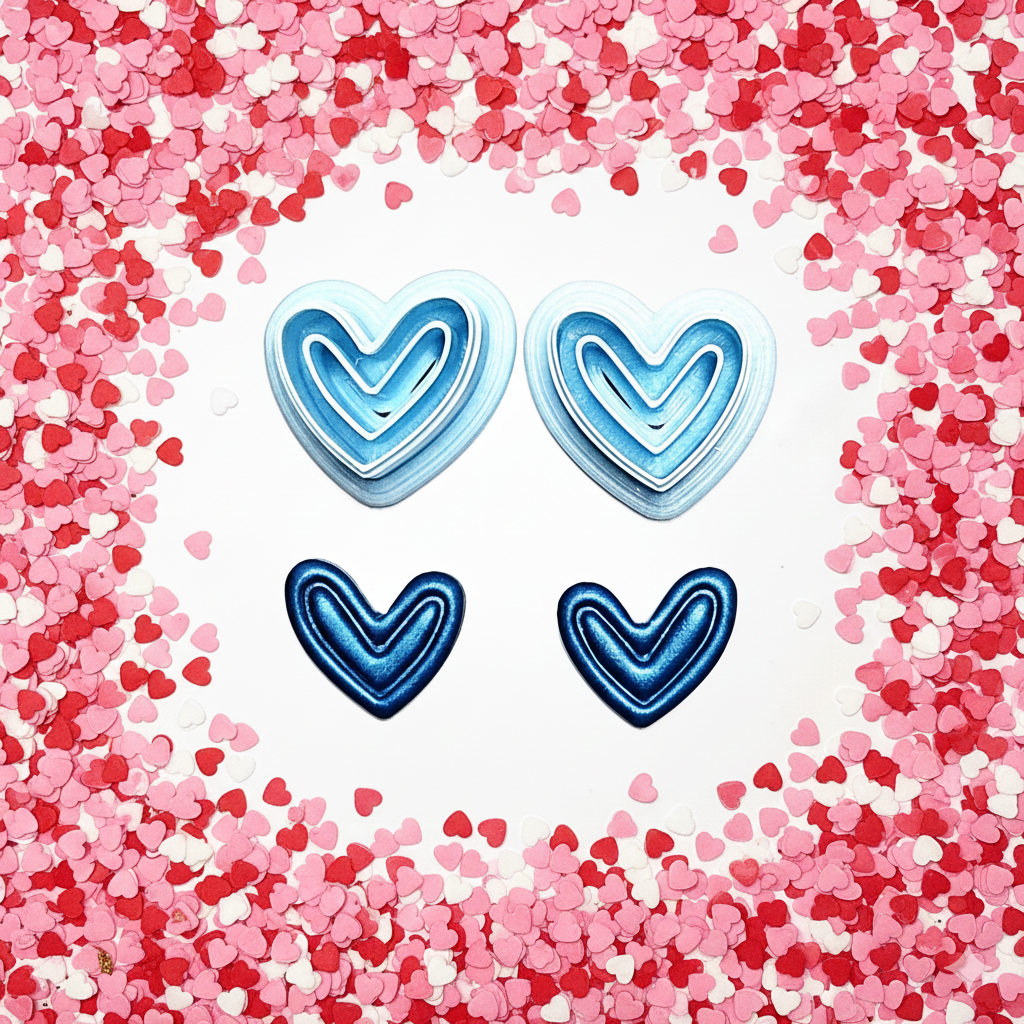 Charm Heart stud polymer clay cutter