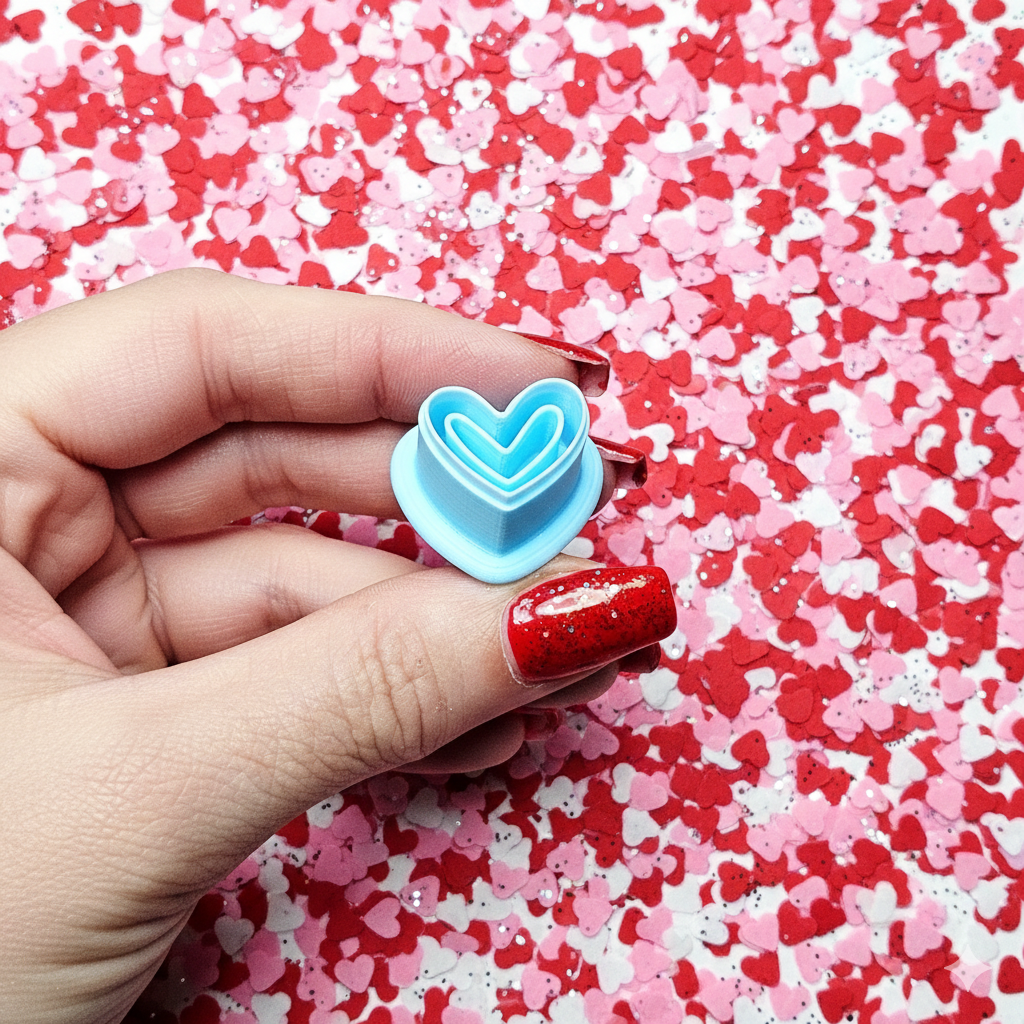 Charm Heart stud polymer clay cutter