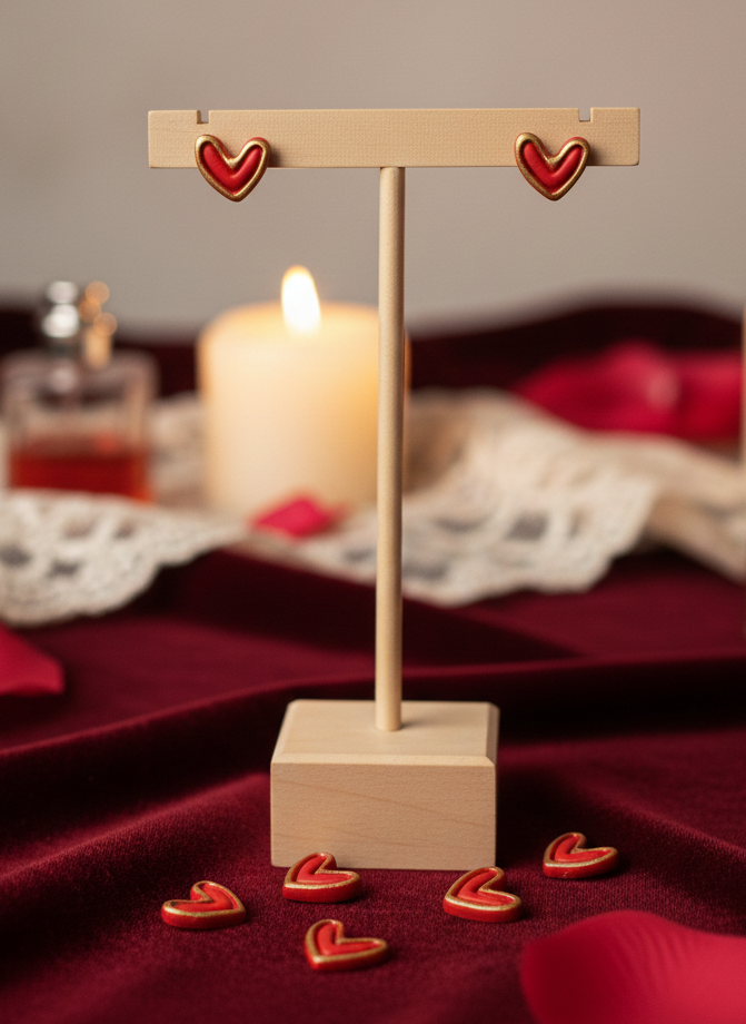 Charm Heart stud polymer clay cutter