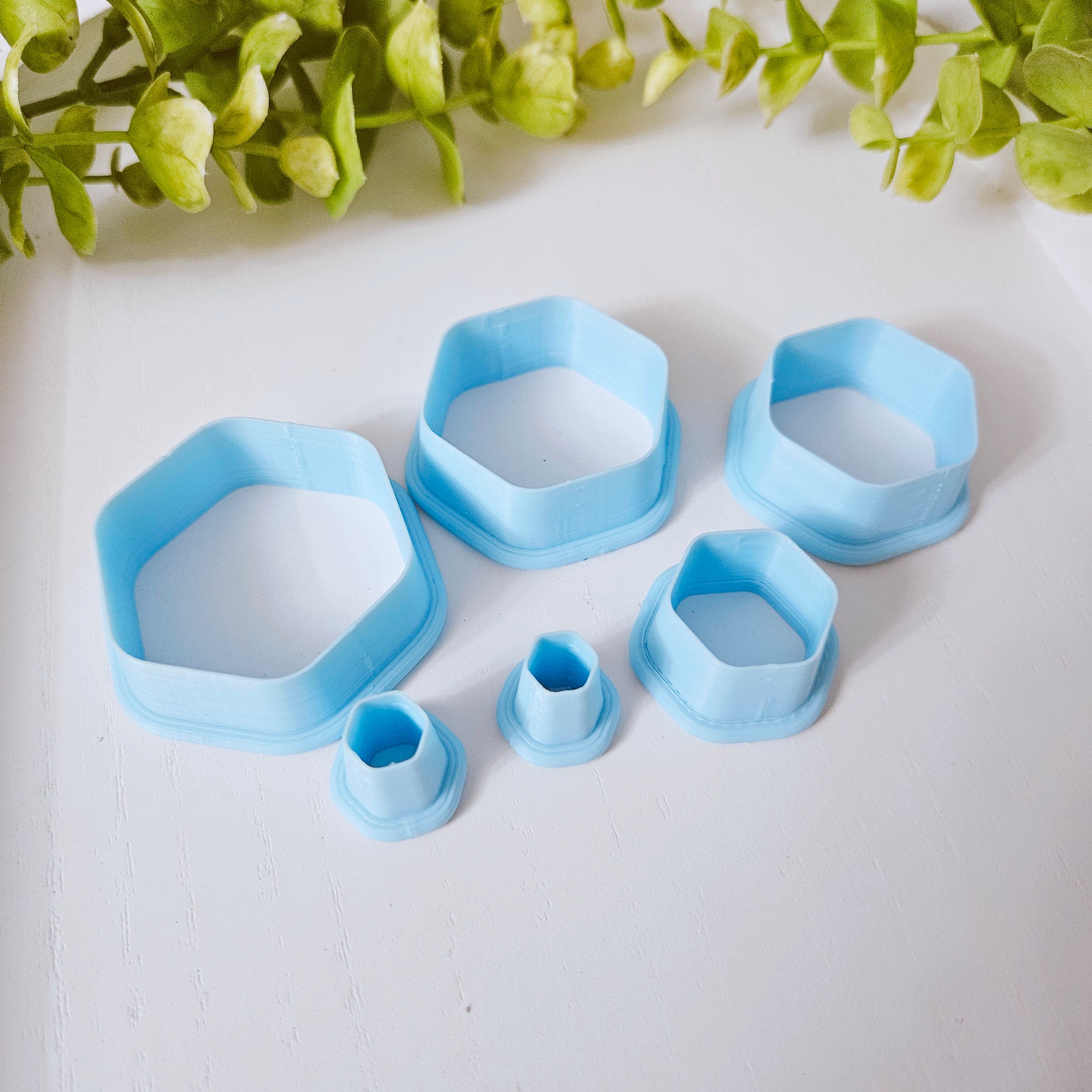 Rounded Hexagon polymer clay cutters