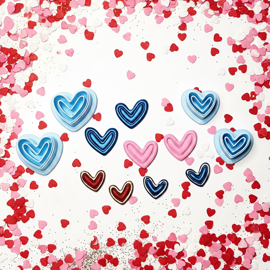 Charm Heart stud polymer clay cutter