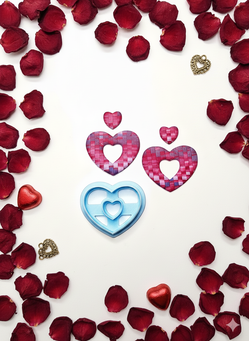 Chunky Heart Donut polymer clay cutters