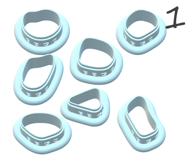 Sea Glass Polymer Clay Cutters | Set of 7 Organic Shapes