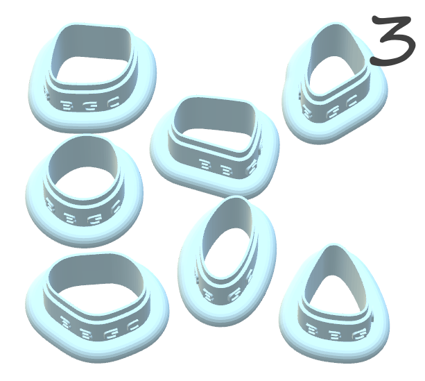 Sea Glass Polymer Clay Cutters | Set of 7 Organic Shapes