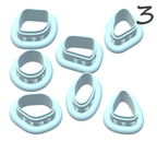 Sea Glass Polymer Clay Cutters | Set of 7 Organic Shapes