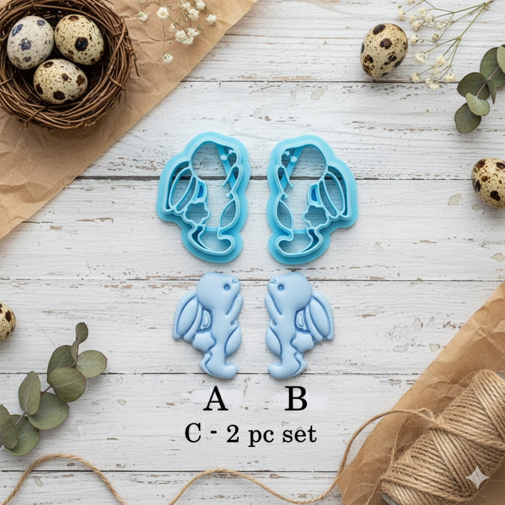 SWEET BUNNY style 4 polymer clay cutters