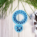 Christmas Wreath and Bow SHARP set clay cutters jewelry earrings leaf style bundle