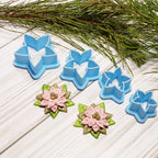 Christmas POINSETTIA 5 petal flower  polymer clay cutters / jewelry earrings making