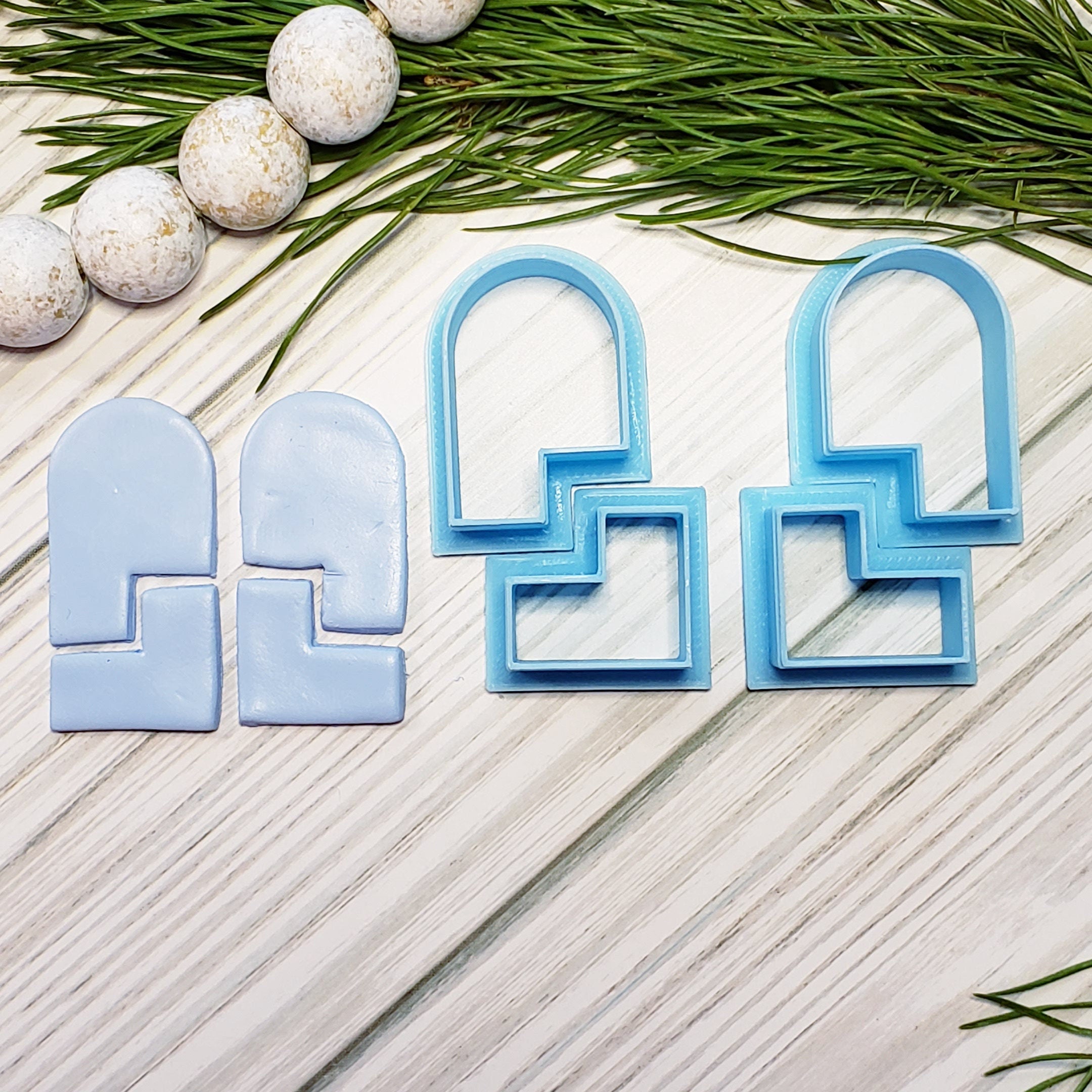 ARCHES & 90 degree ANGLES shaped polymer clay cutters set jewelry earrings bundle