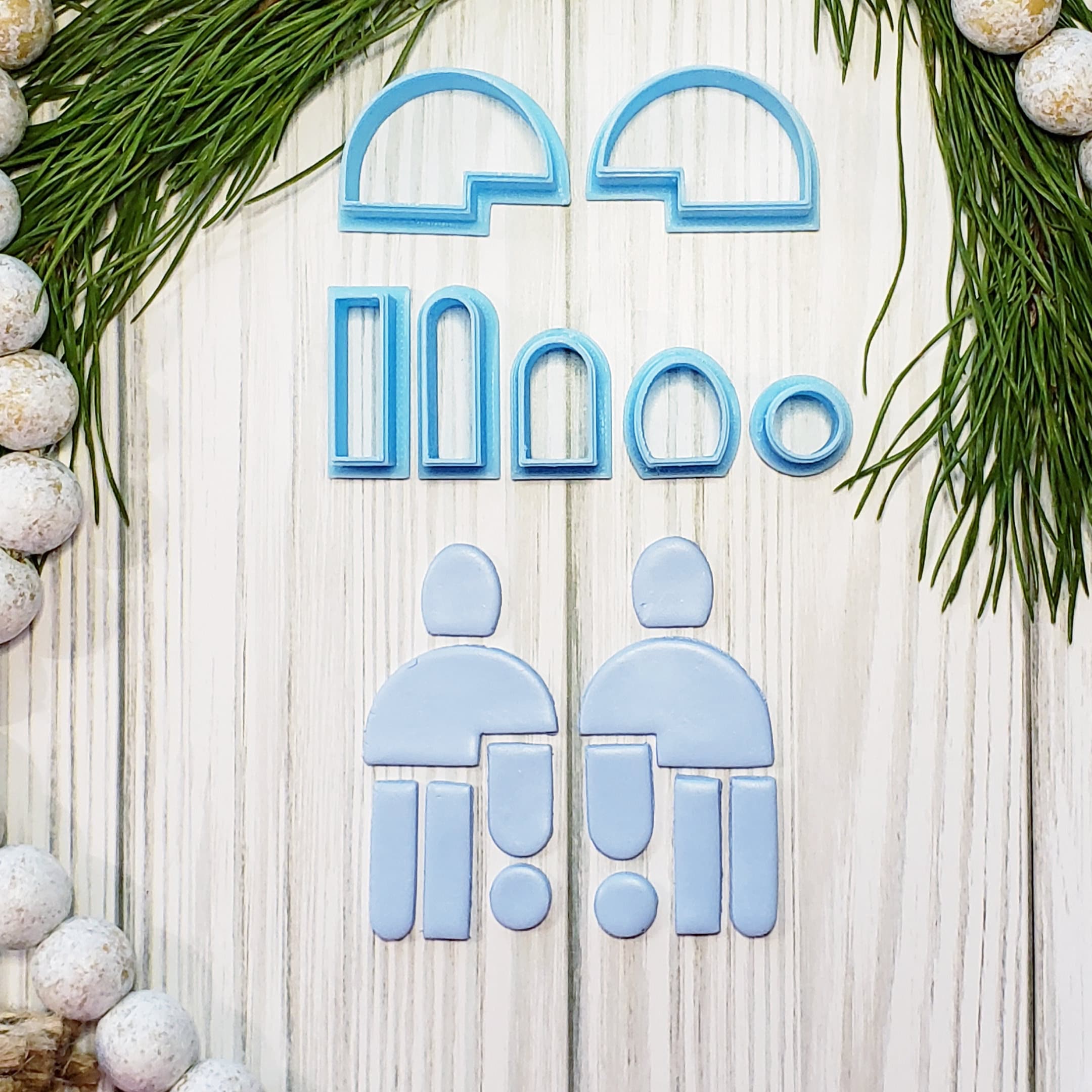 ARCHES CHANDELIER earrings shaped polymer clay cutters set jewelry bundle