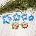 Christmas POINSETTIA 5 petal flower  polymer clay cutters / jewelry earrings making