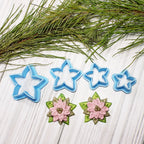 Christmas POINSETTIA 5 petal flower  polymer clay cutters / jewelry earrings making