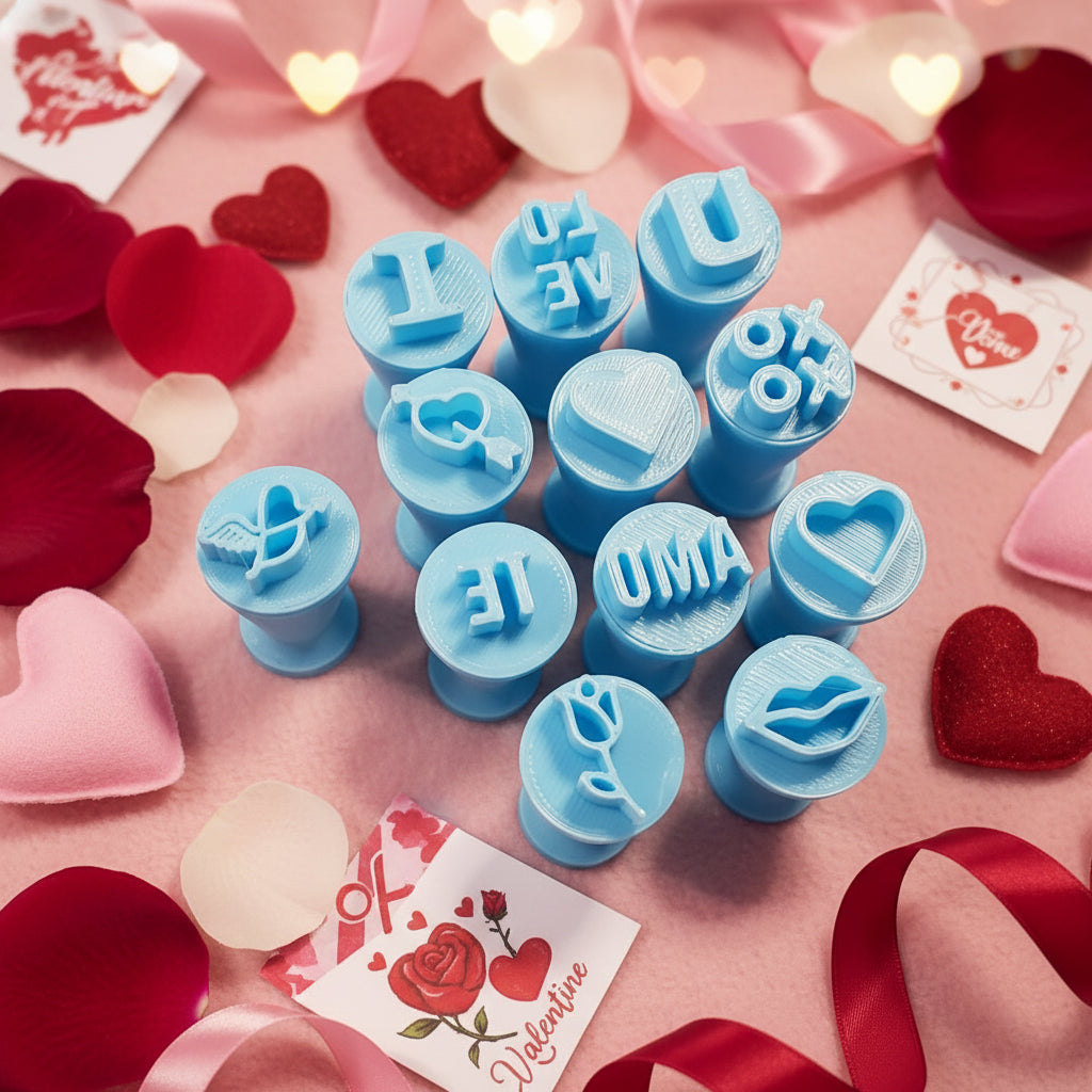 Candy CONVERSATON heart STAMP set for polymer clay