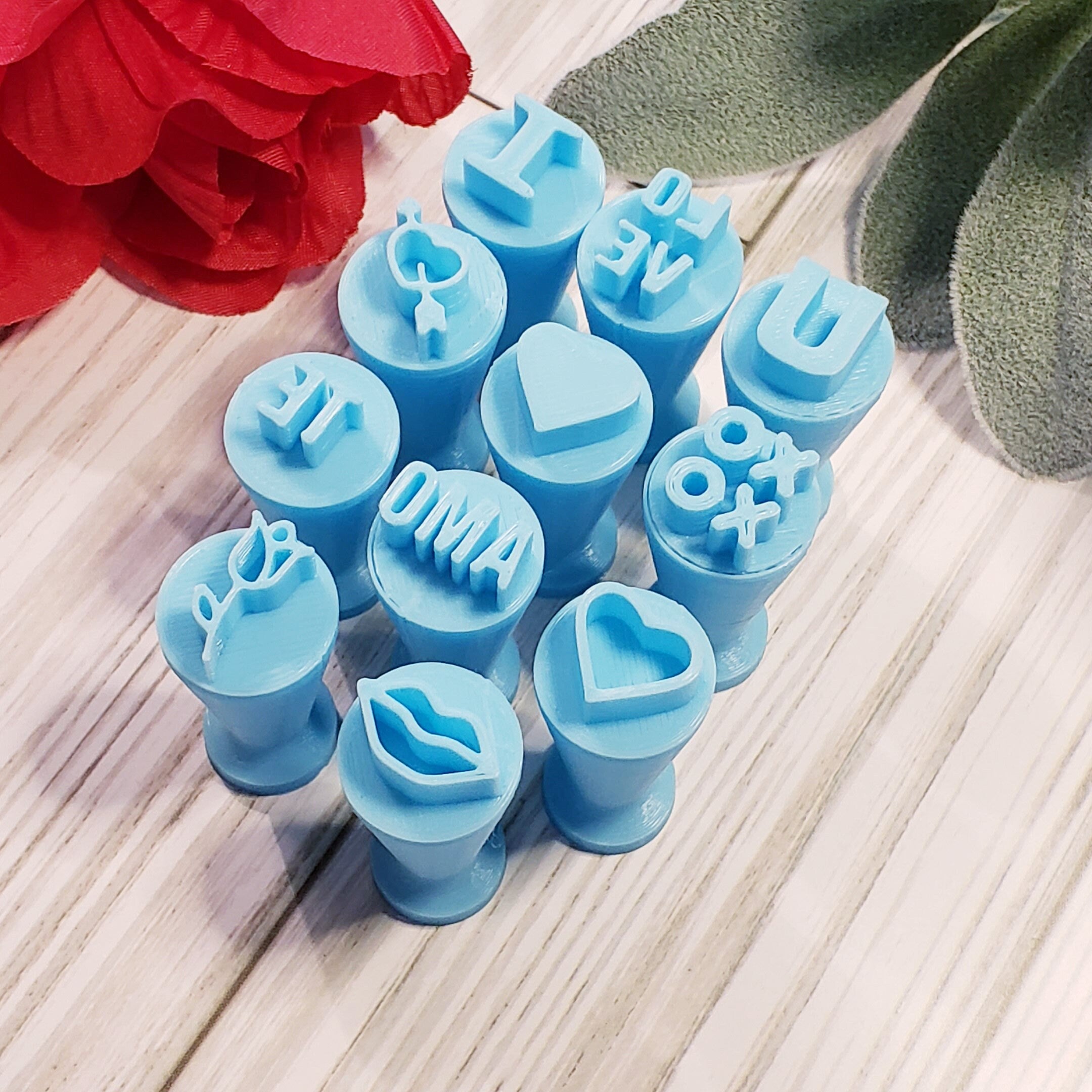 Candy CONVERSATON heart STAMP set for polymer clay