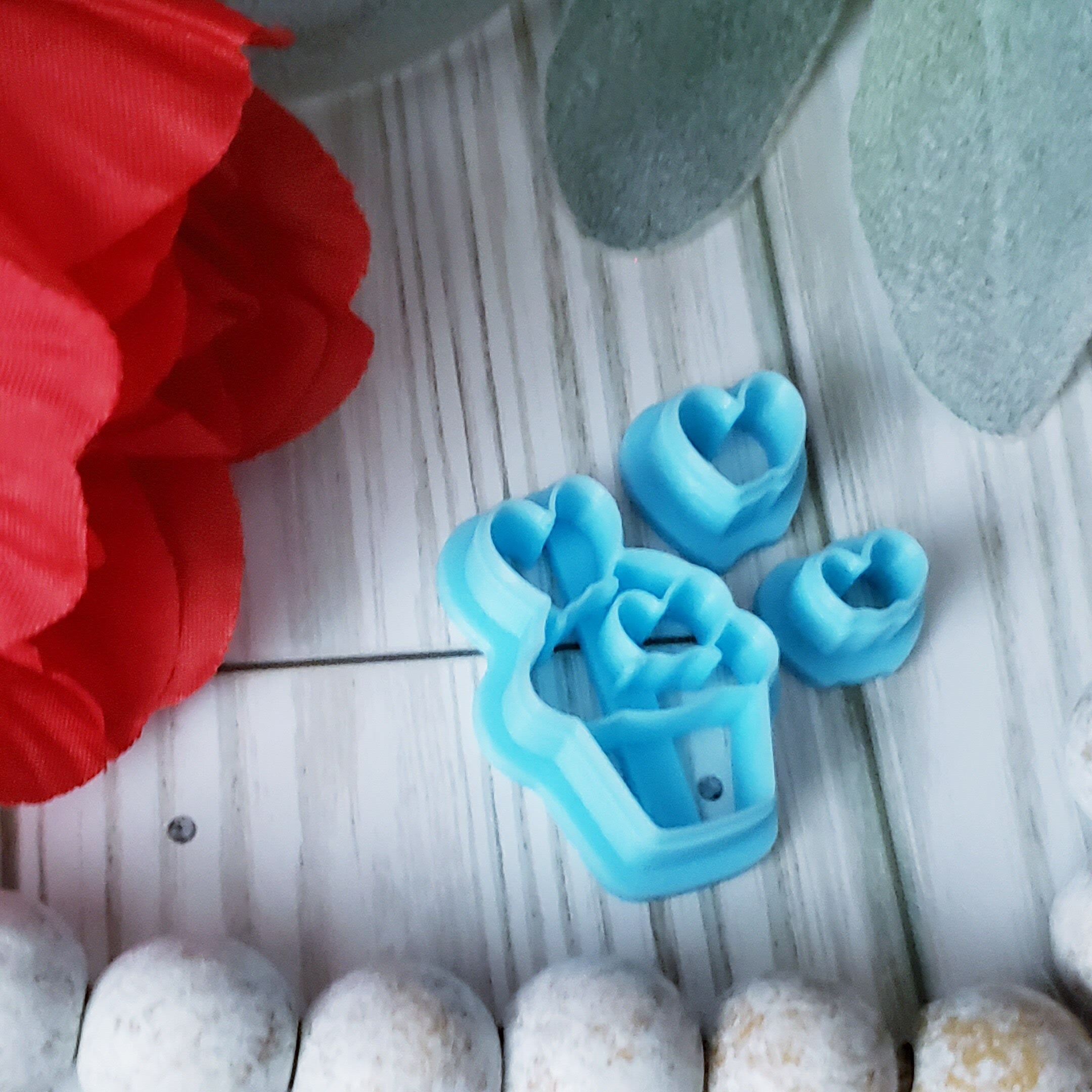 Valentine HEARTS CUPCAKE 3 pc set polymer clay cutters