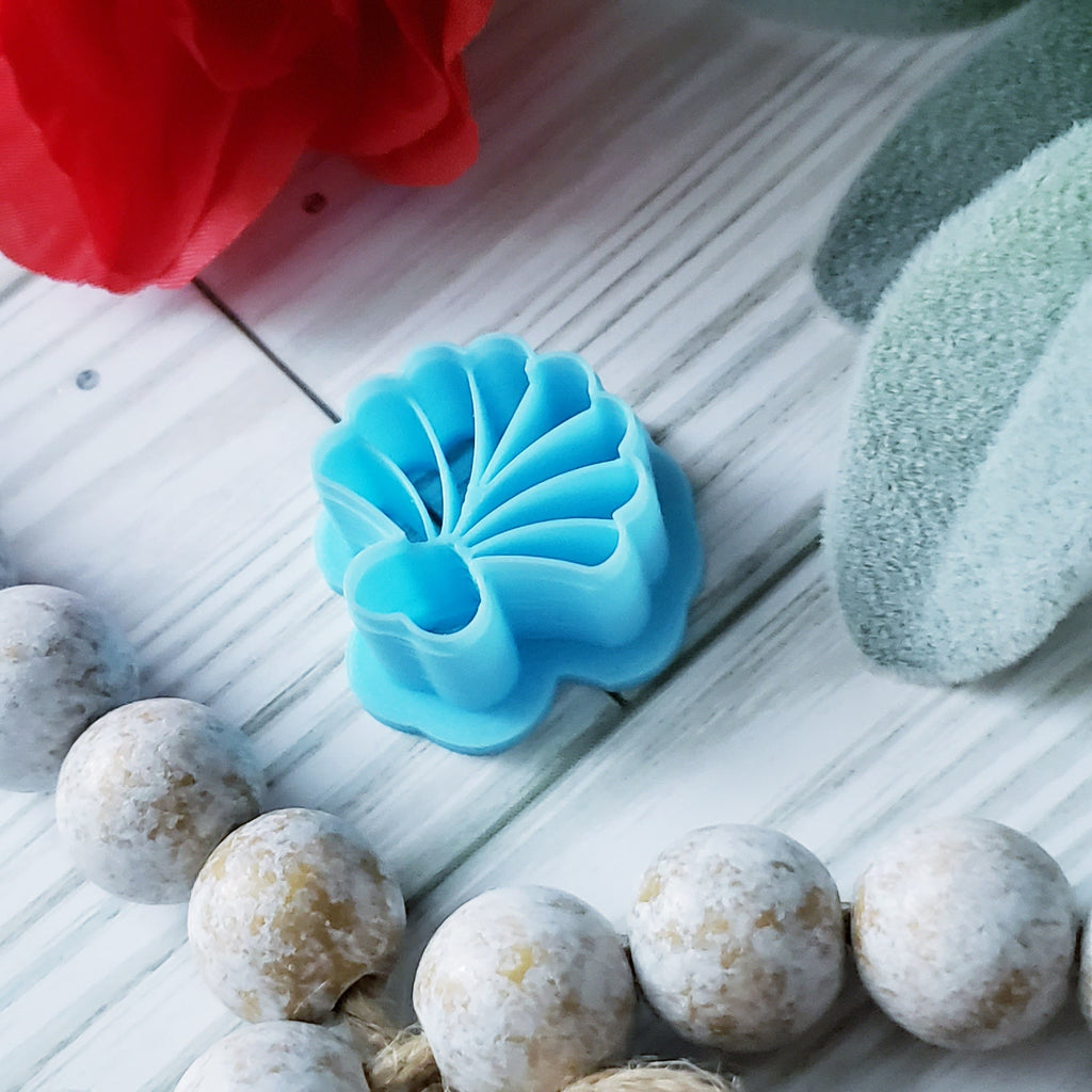 SEASHELL HEART Valentine's Day polymer clay cutter
