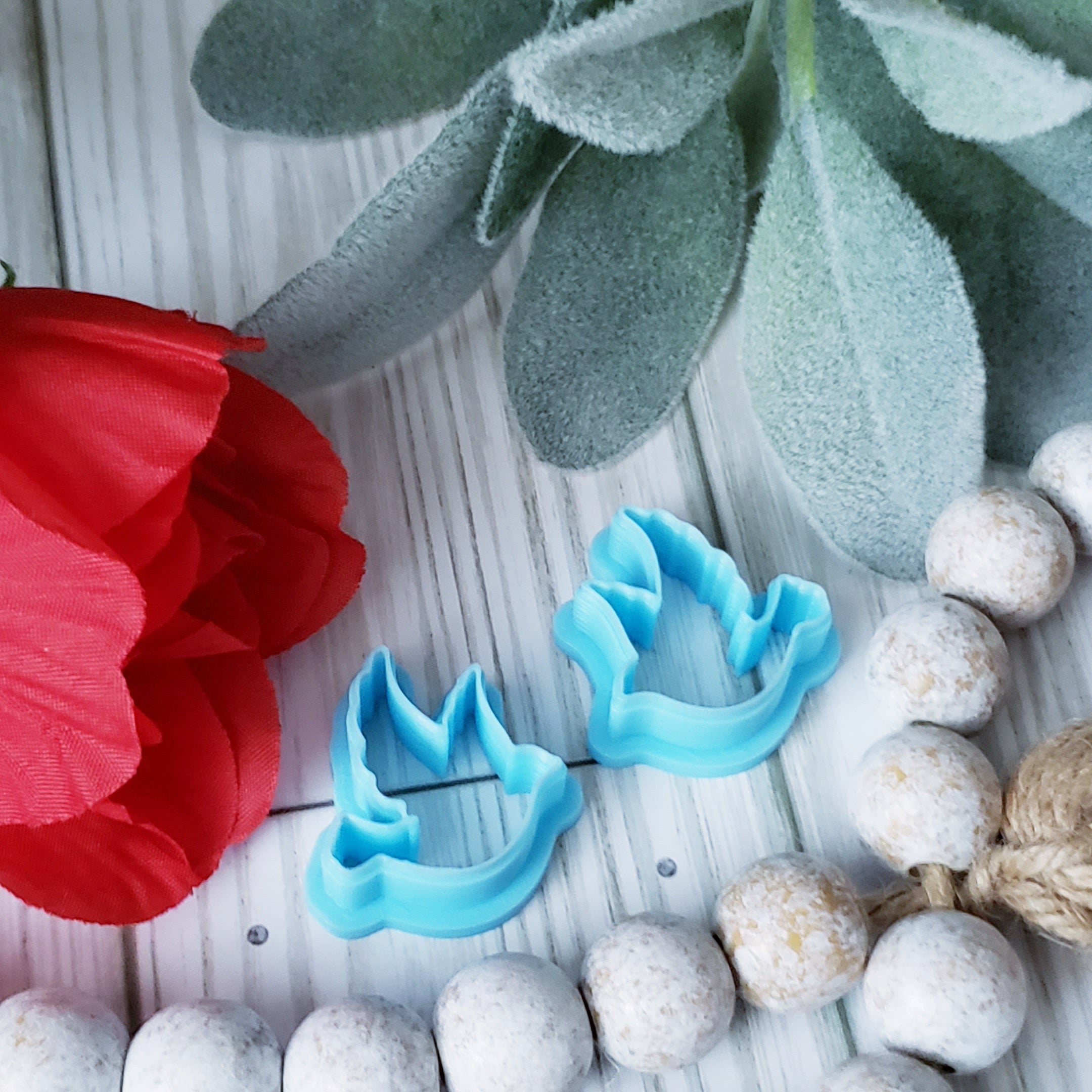 set of DOVES style 2 sharp polymer clay cutter jewelry earrings