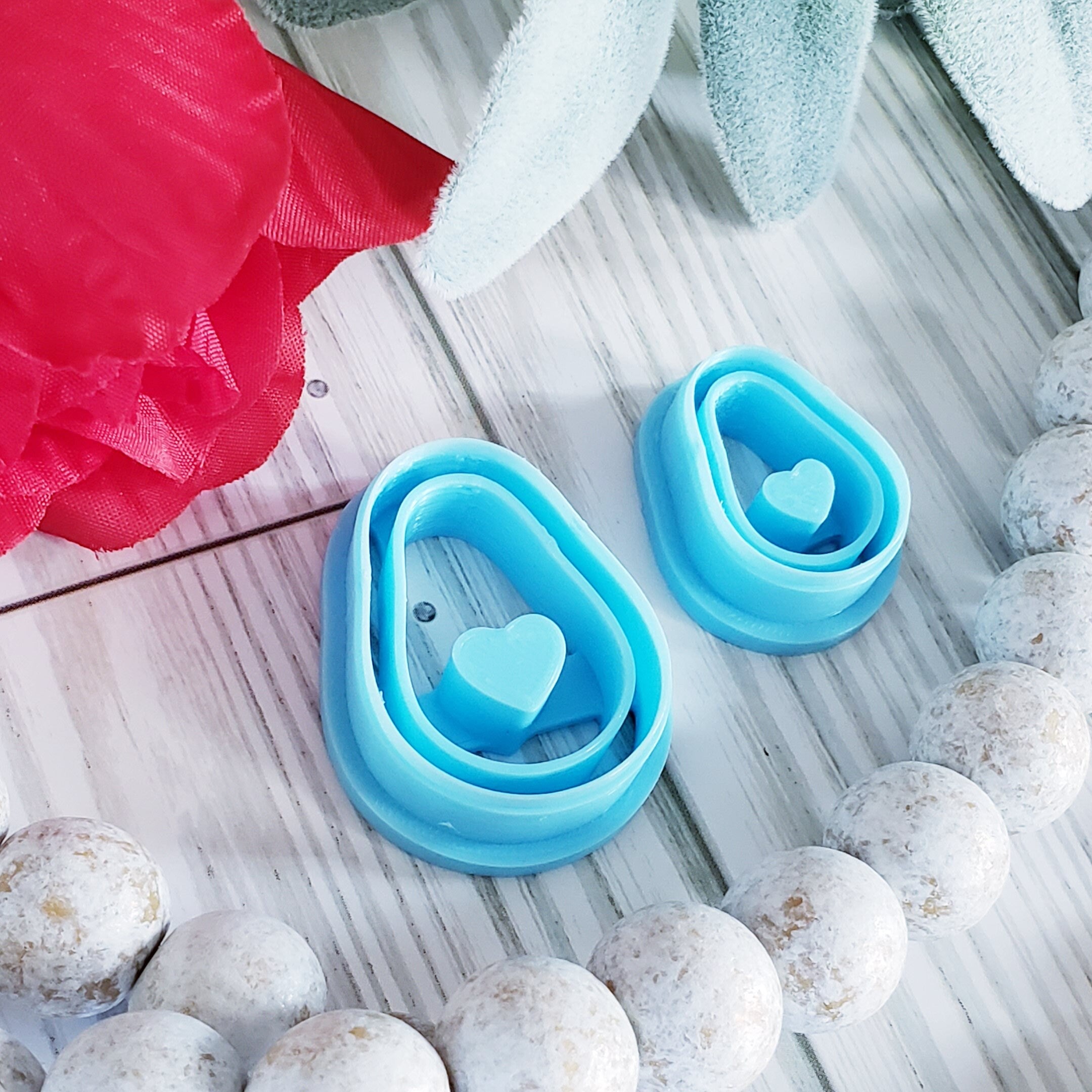 LOVE AVOCADO Valentine's Day polymer clay cutter