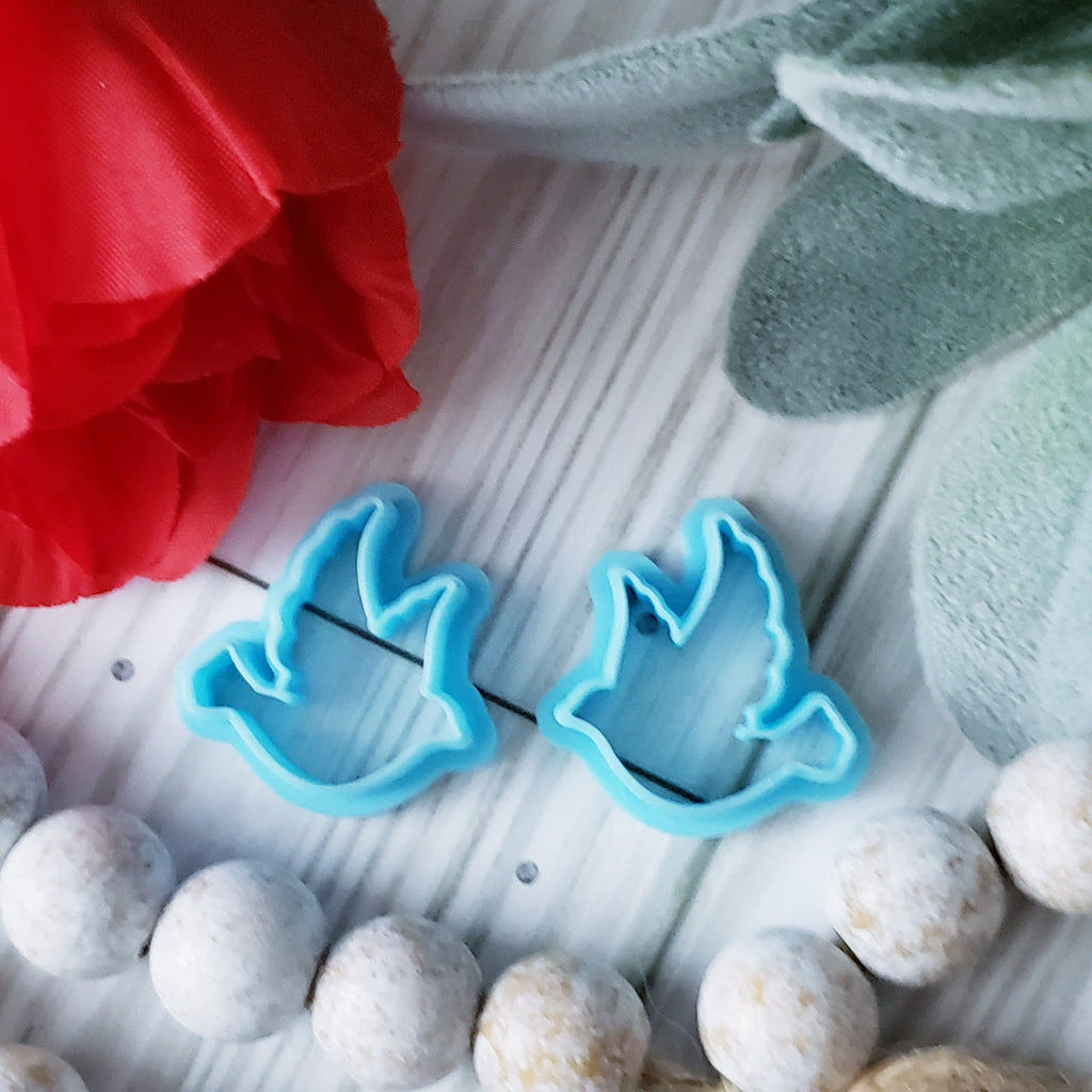 set of DOVES style 2 sharp polymer clay cutter jewelry earrings