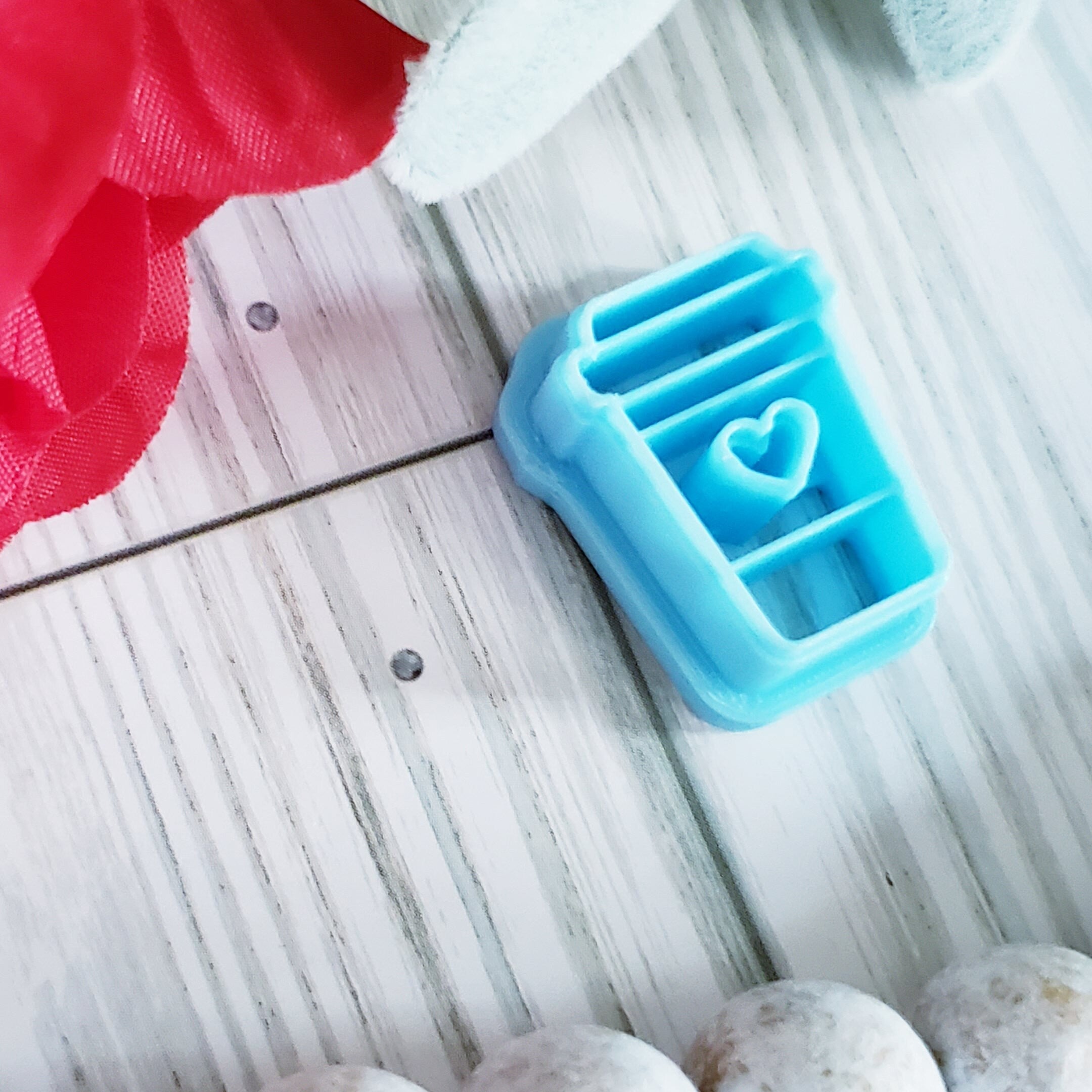 Cup of HEART COFFEE Valentine's Day polymer clay cutter