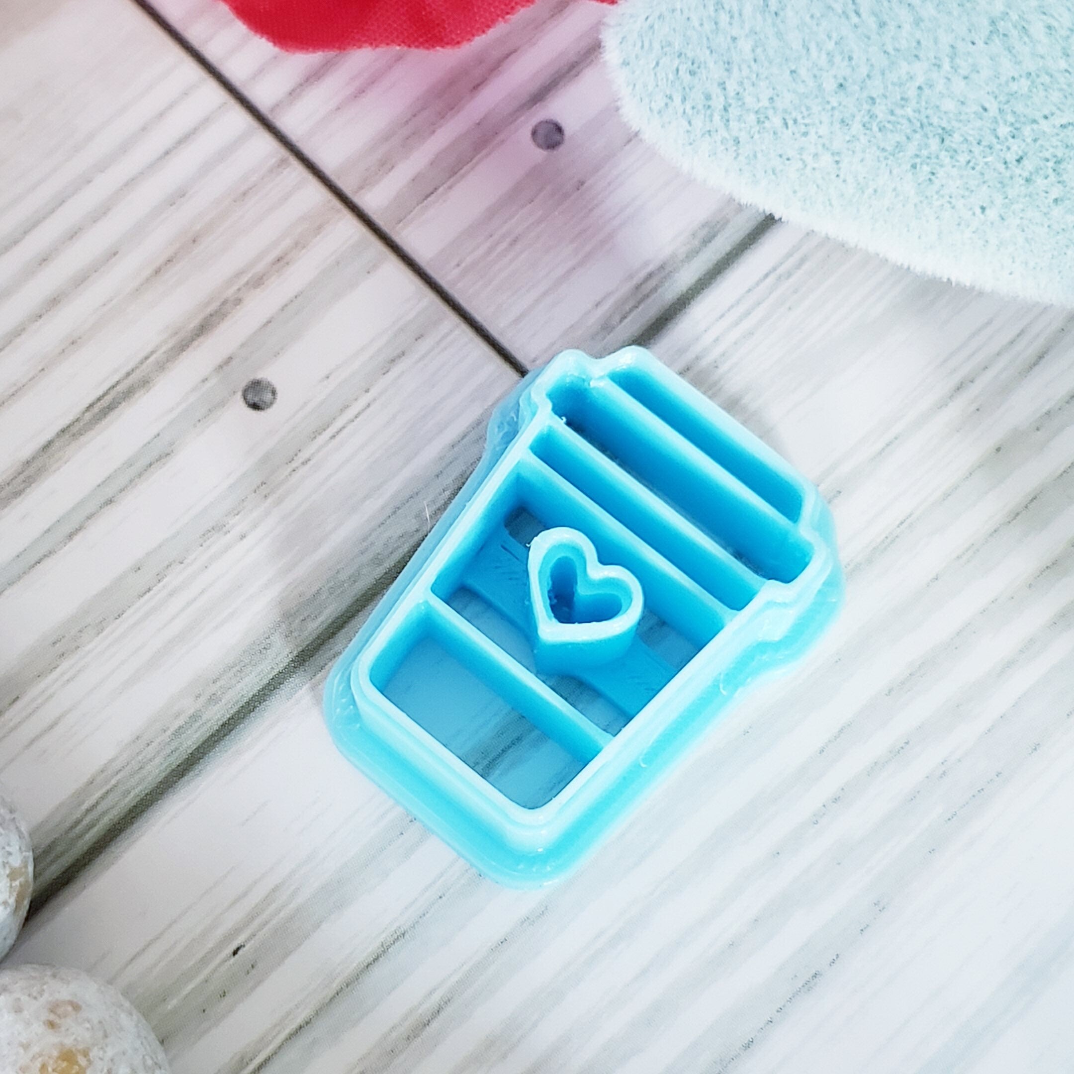 Cup of HEART COFFEE Valentine's Day polymer clay cutter