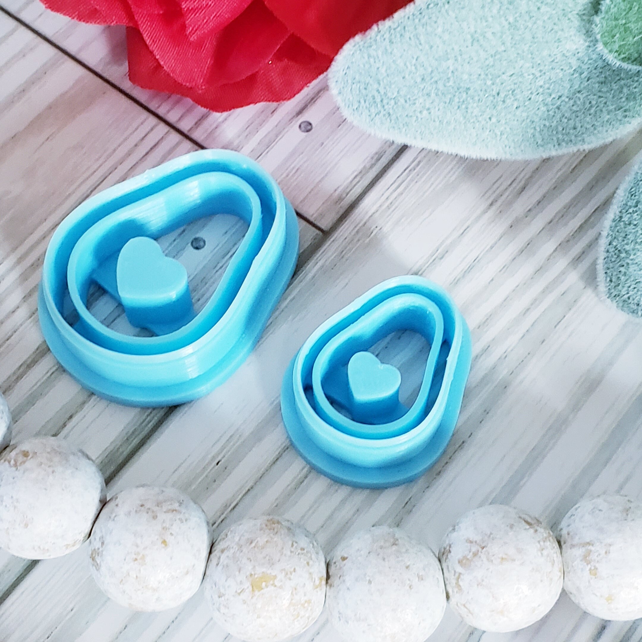 LOVE AVOCADO Valentine's Day polymer clay cutter