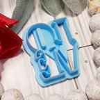 LOVE block style Valentine's Day polymer clay cutter