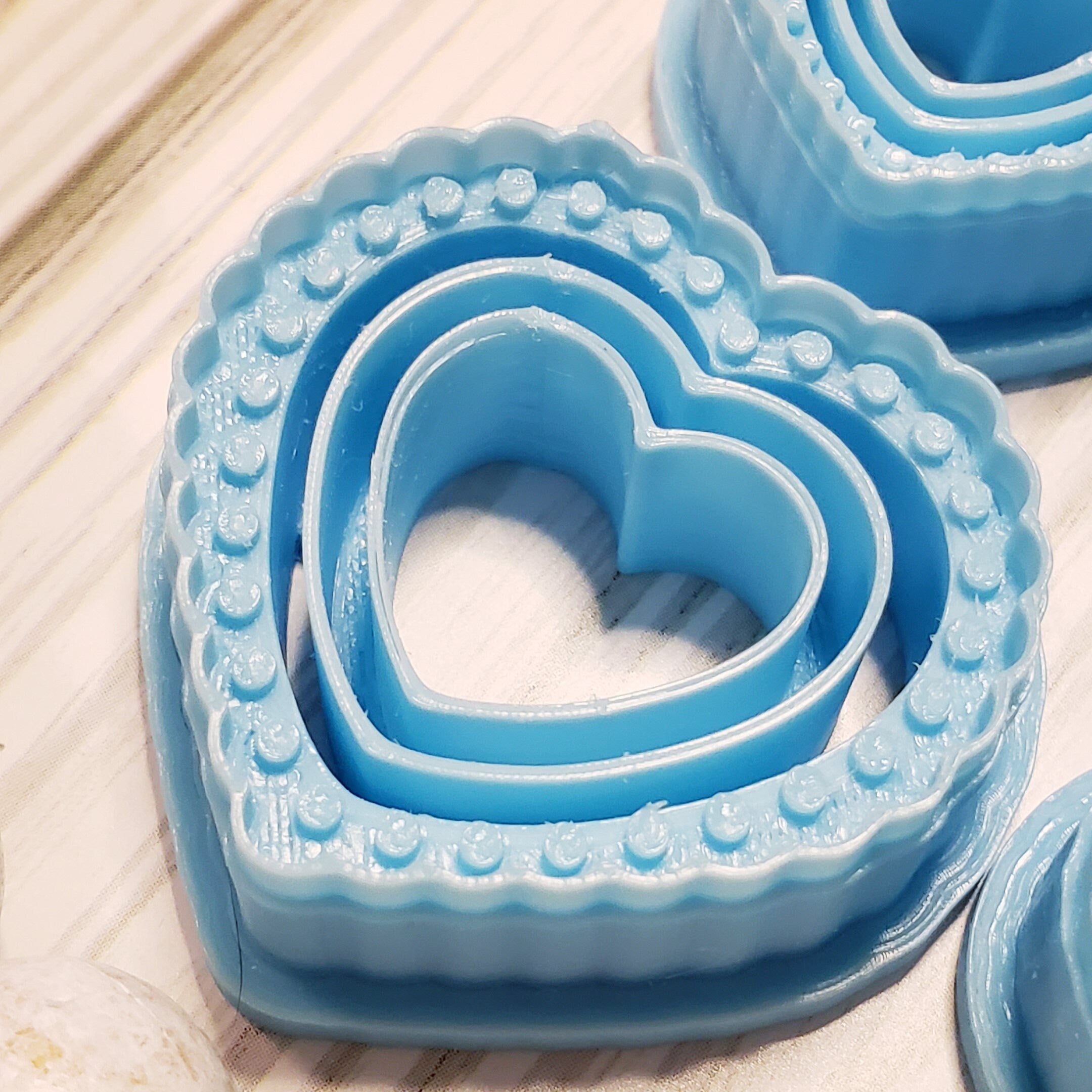 STUDDED HEART style 1 polymer clay cutter