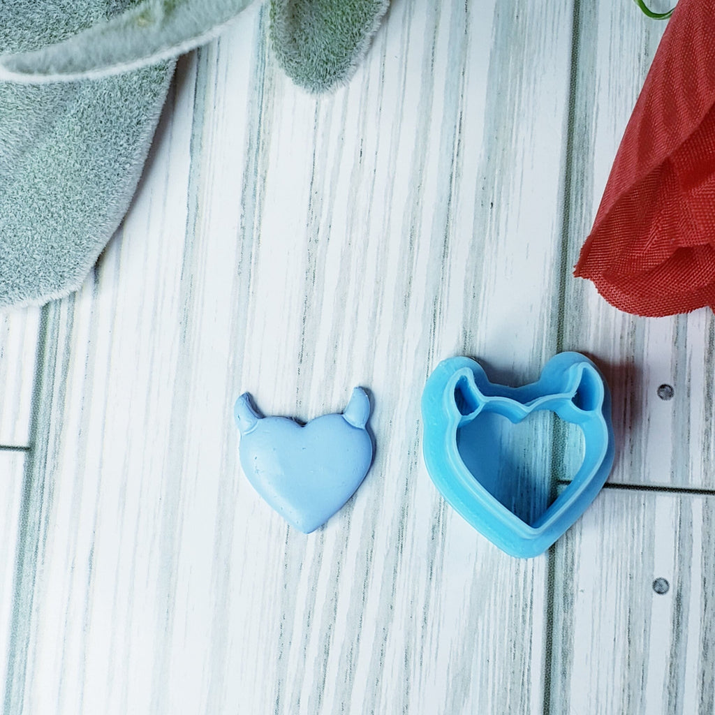 lil DEVIL HEART polymer clay cookie cutters
