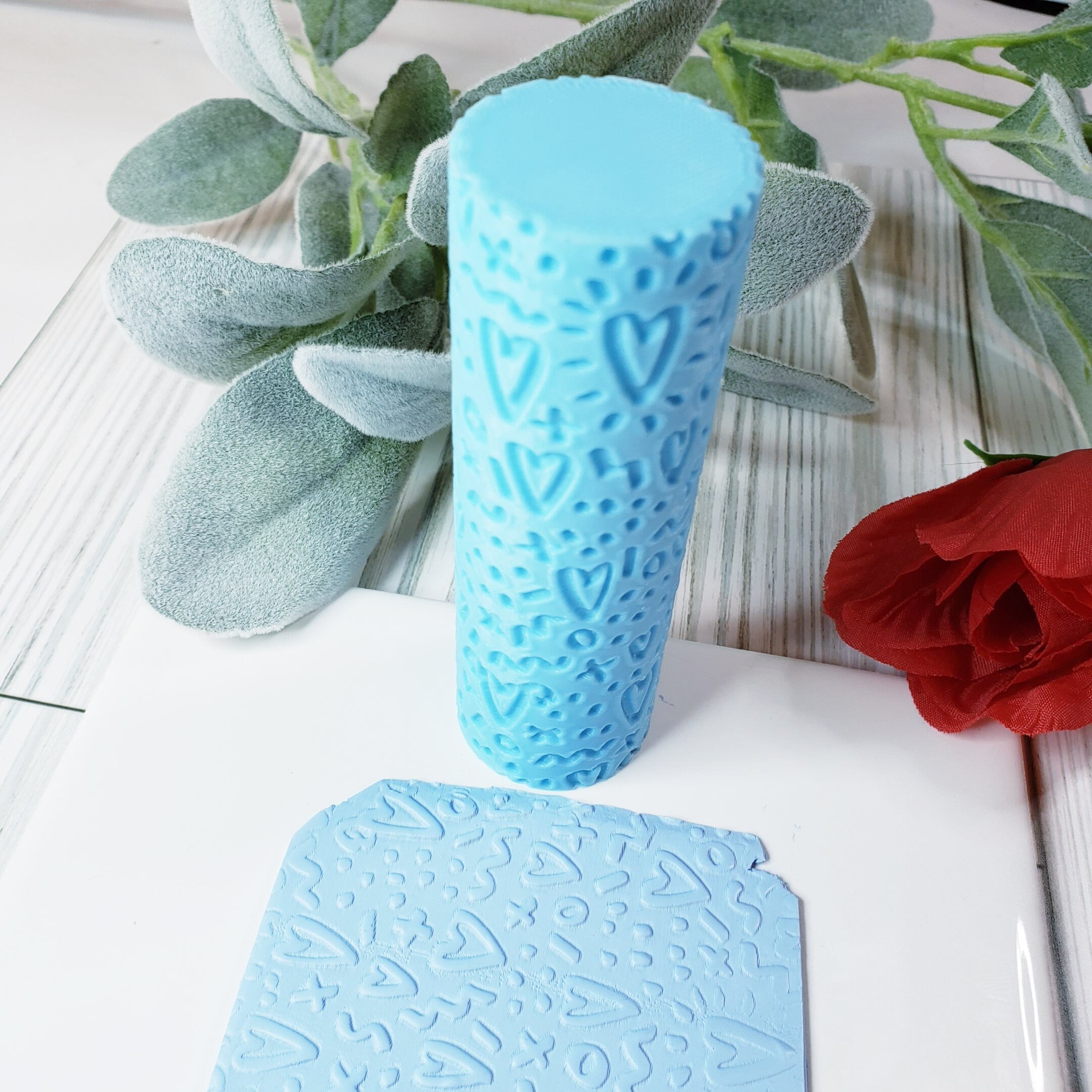 Crazy HEARTS deboss texture roller