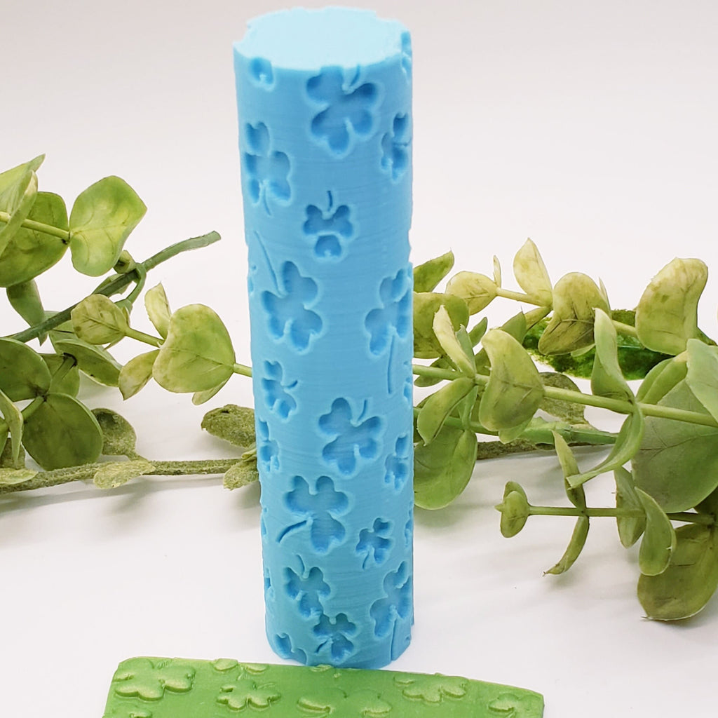 LARGE CLOVER St Patrick's day deboss texture roller fondant polymer clay cutters jewelry