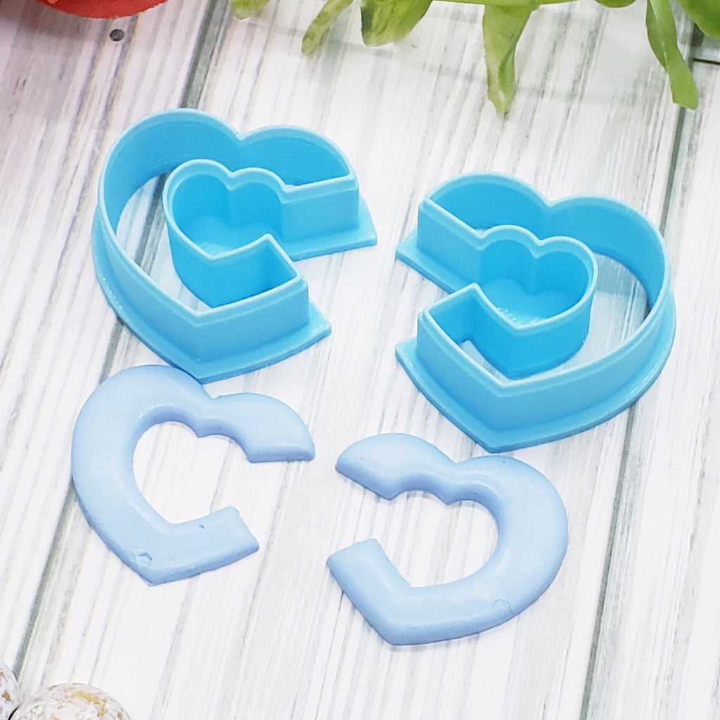 cut out HEART HOOP polymer clay cutters