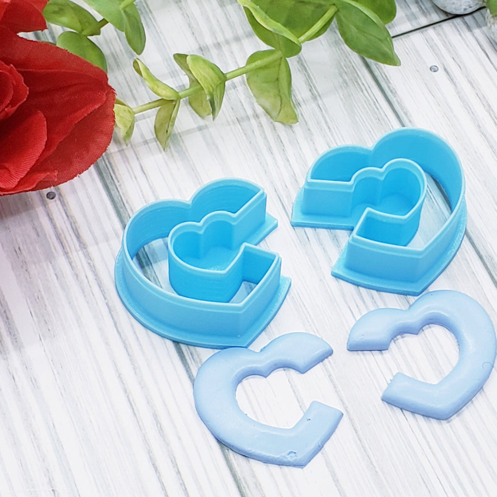 cut out HEART HOOP polymer clay cutters