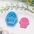 Easter BASKET with EGGS polymer clay cutters jewelry earrings fondant cake decorating