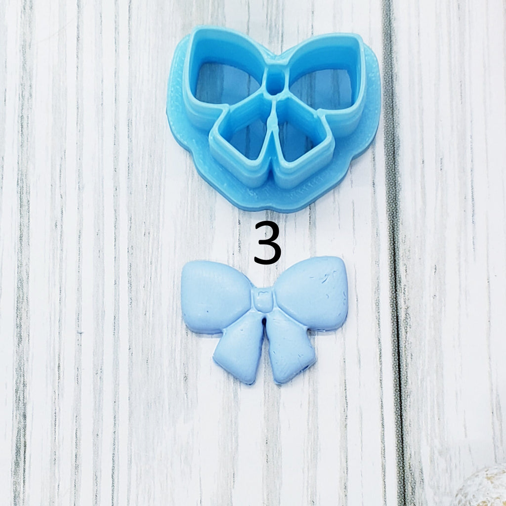 BOWS polymer clay cutter jewelry earrings fondant cake decorating
