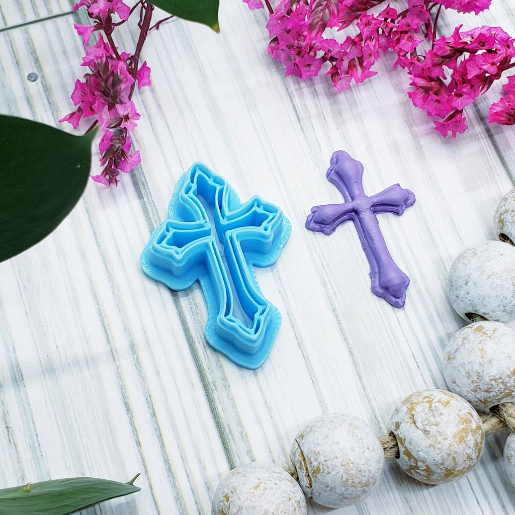 Christian CROSS style 3 polymer clay cookie cutters jewelry earrings fondant cake decorating