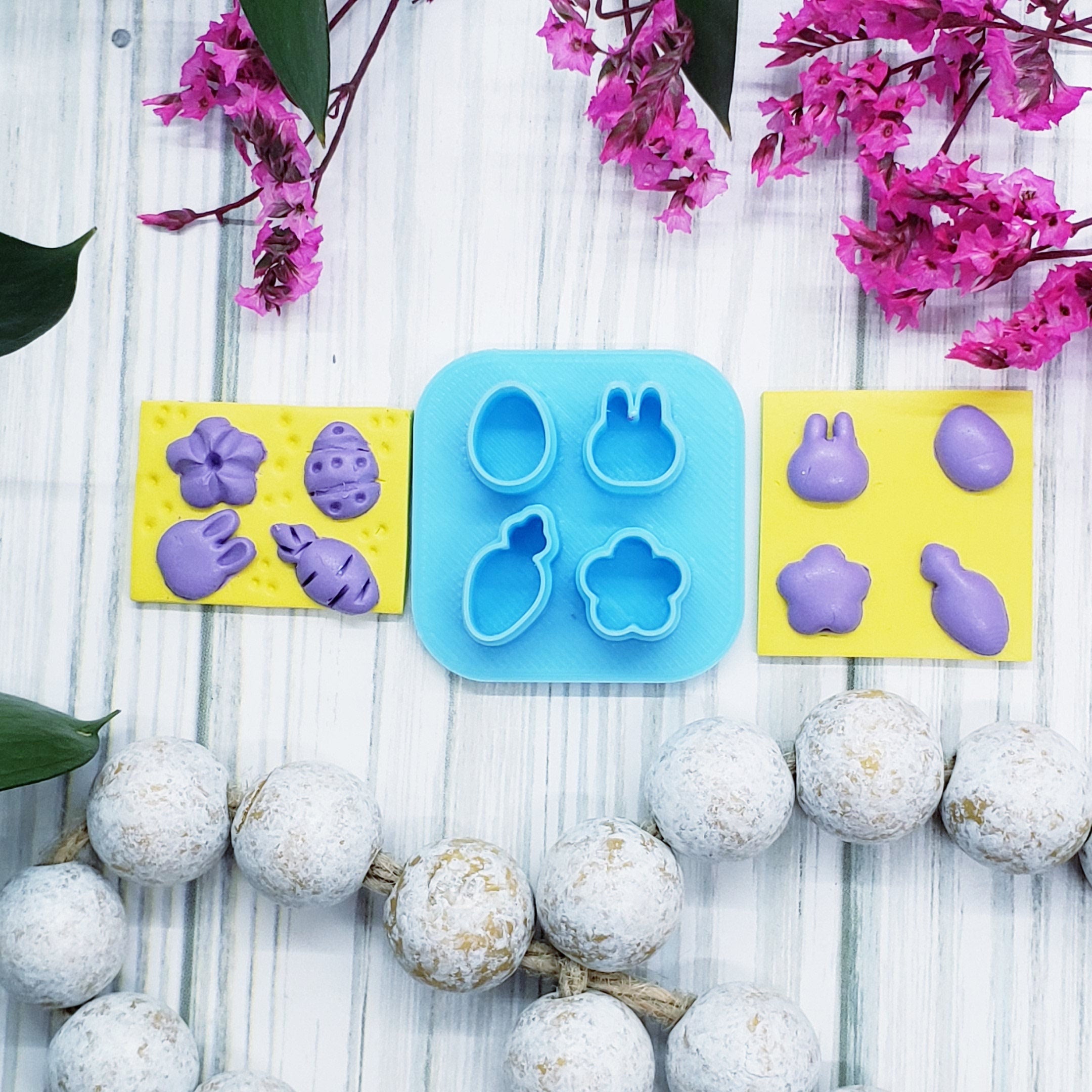 EASTER SLAB micro pattern polymer clay cutter jewelry earrings fondant